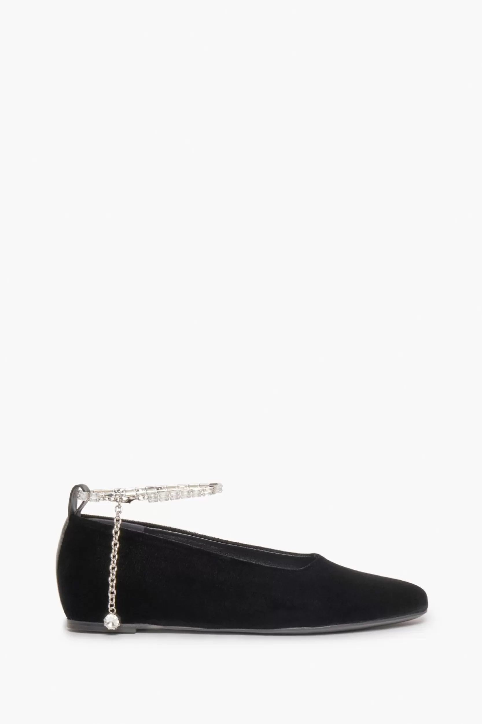 Sonia Rykiel Ballerines En Velours Noir A Bride Noir / Noir Clearance