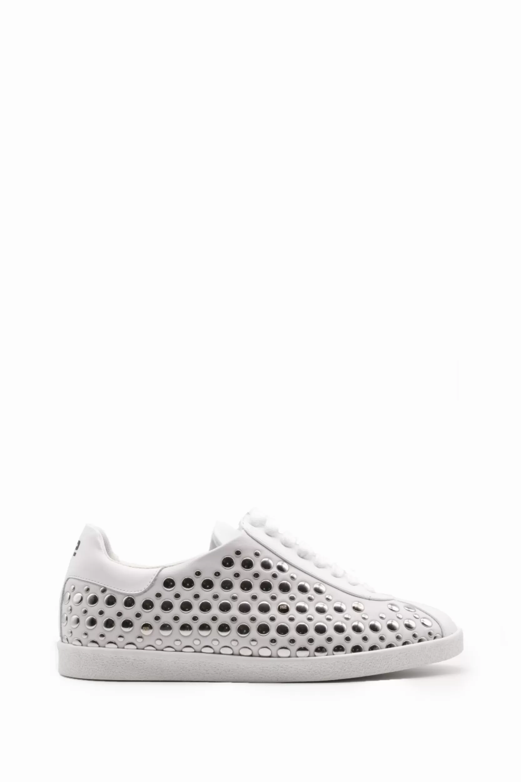 Sonia Rykiel Baskets En Cuir A Clous Blanc / Blanc Best Sale