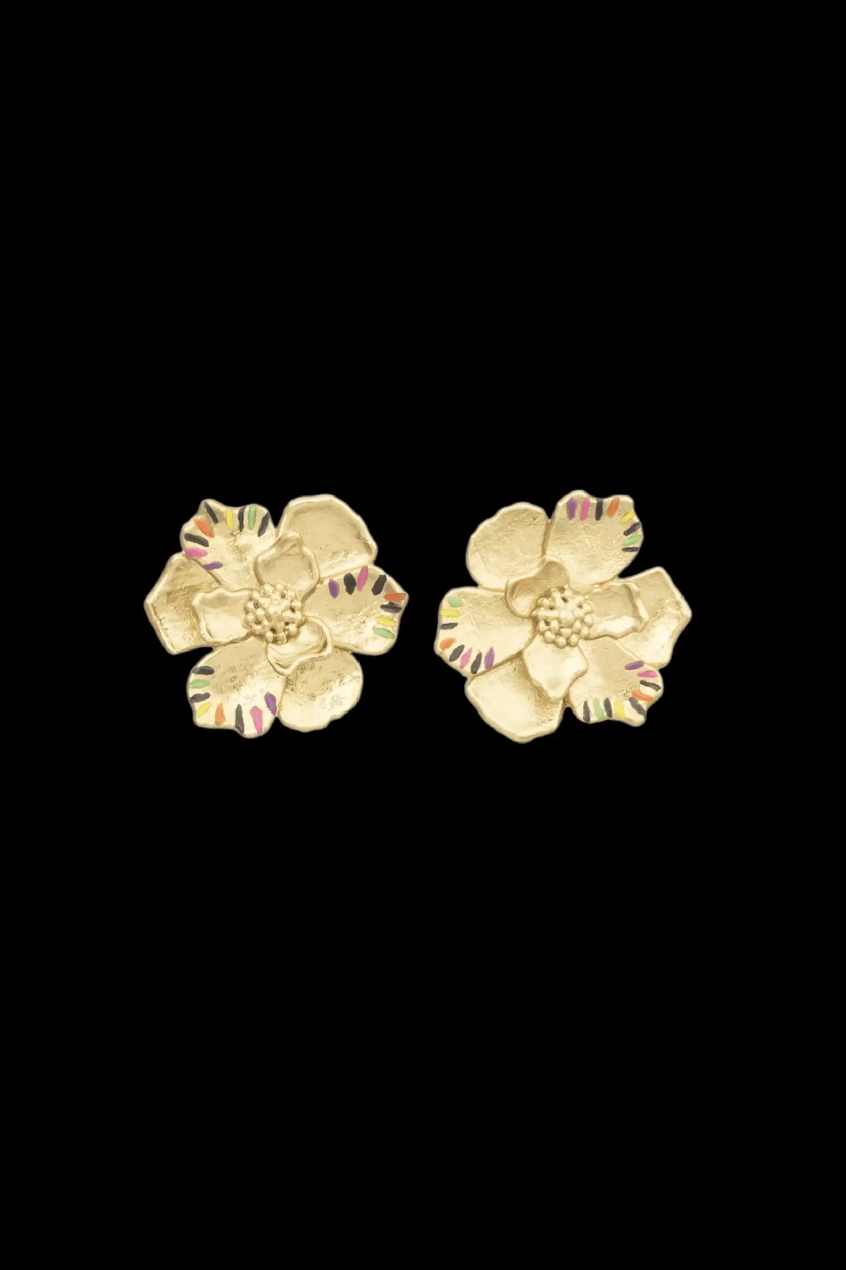 Sonia Rykiel Boucles D'Oreilles Poetic Garden Striped Clover Gold / Jaune Best