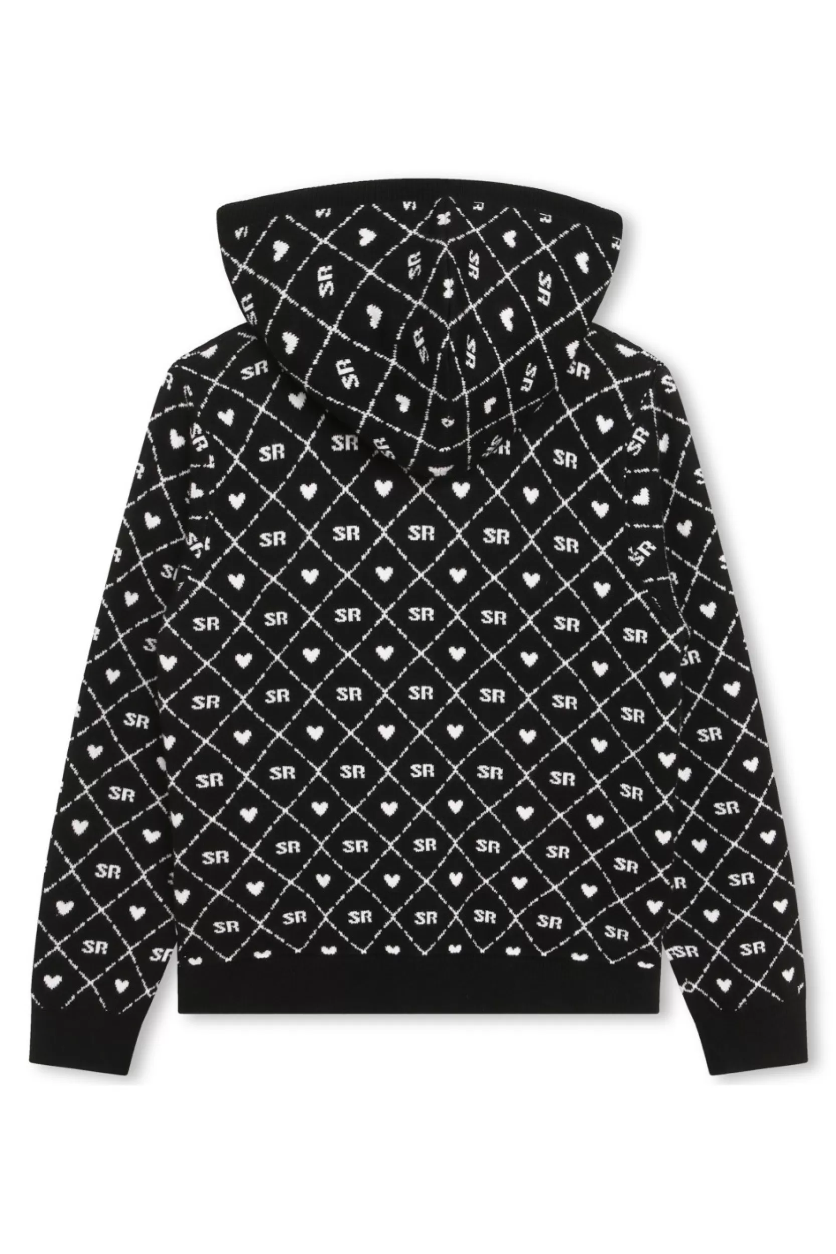 Sonia Rykiel Cardigan A Capuche Tricot Motif Jacquard Noir / Noir Best Sale