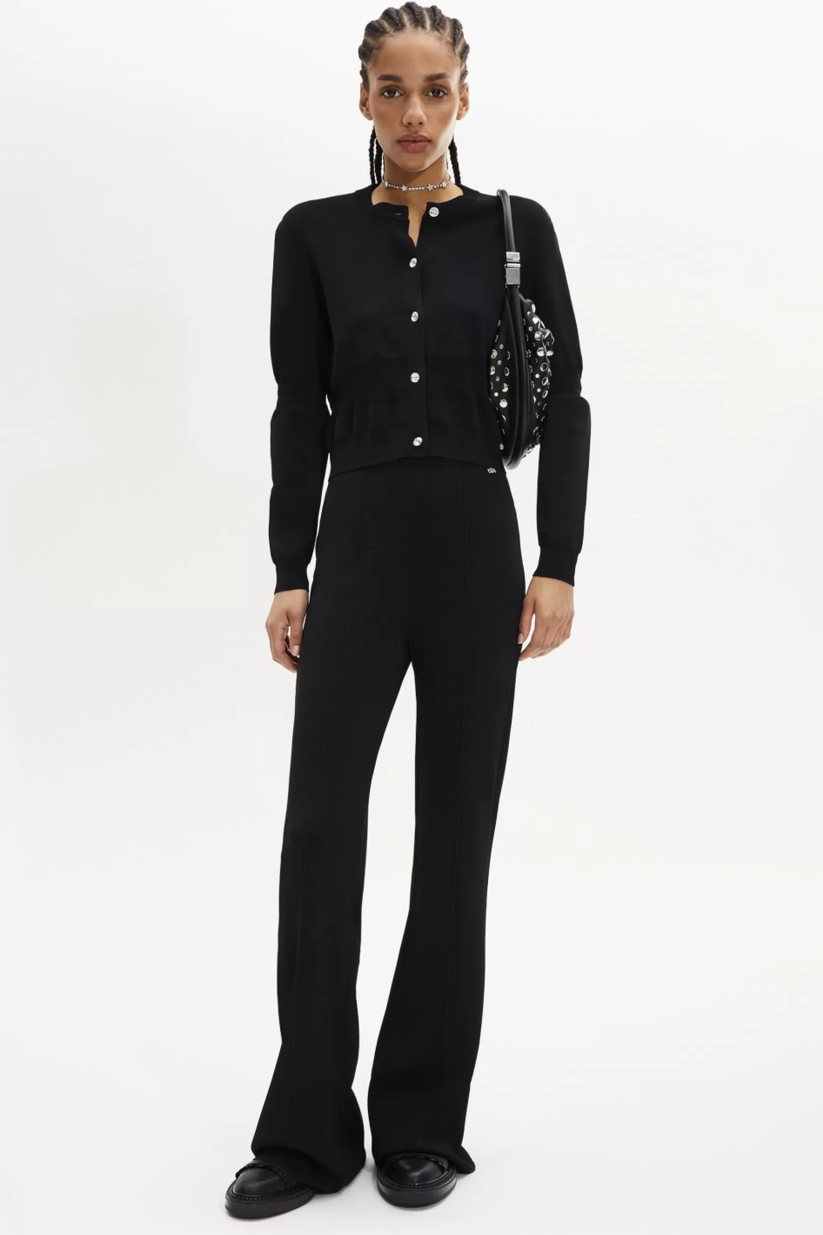 Sonia Rykiel Cardigan Col Rond A Manches Longues Noir / Noir Discount