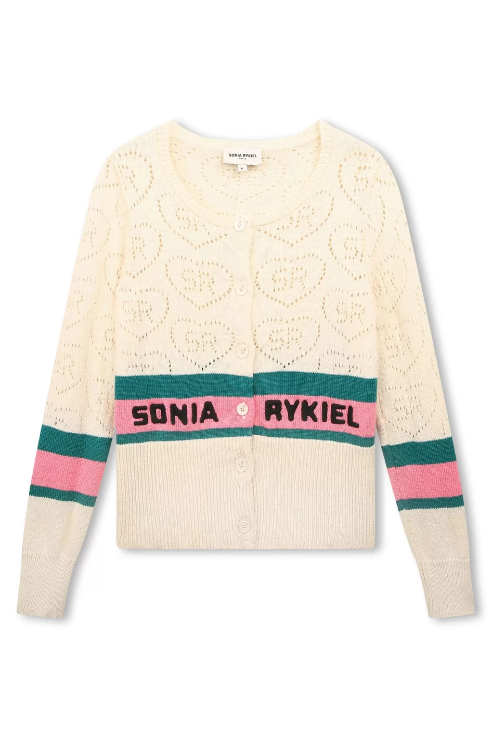 Sonia Rykiel Cardigan Motifs Ajoures Ivoire / Blanc Cheap