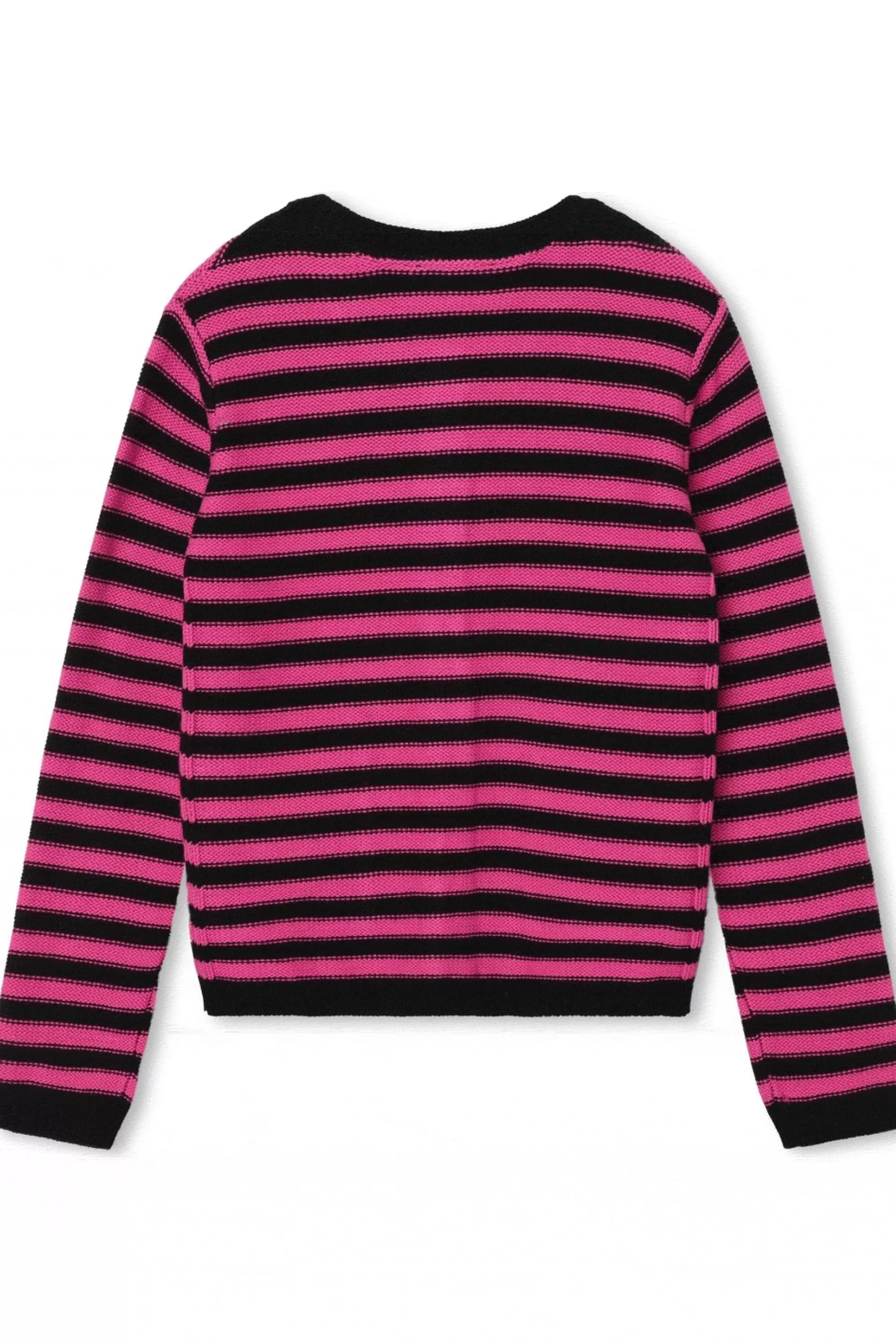 Sonia Rykiel Cardigan Tricot Raye Fuchsia / Violet New