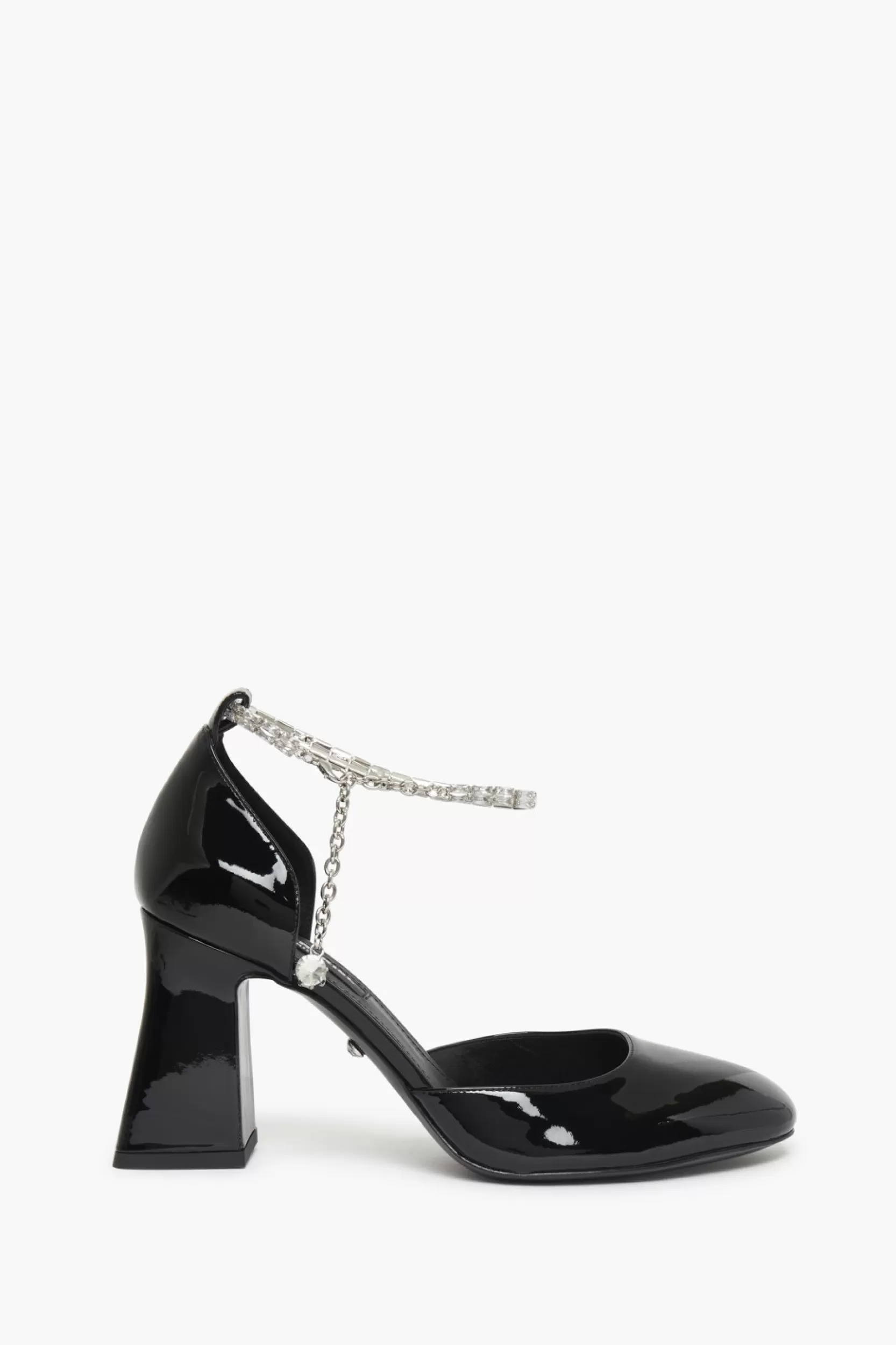 Sonia Rykiel Escarpins D'Orsay En Cuir Verni Noir A Bride Noir / Noir Best Sale