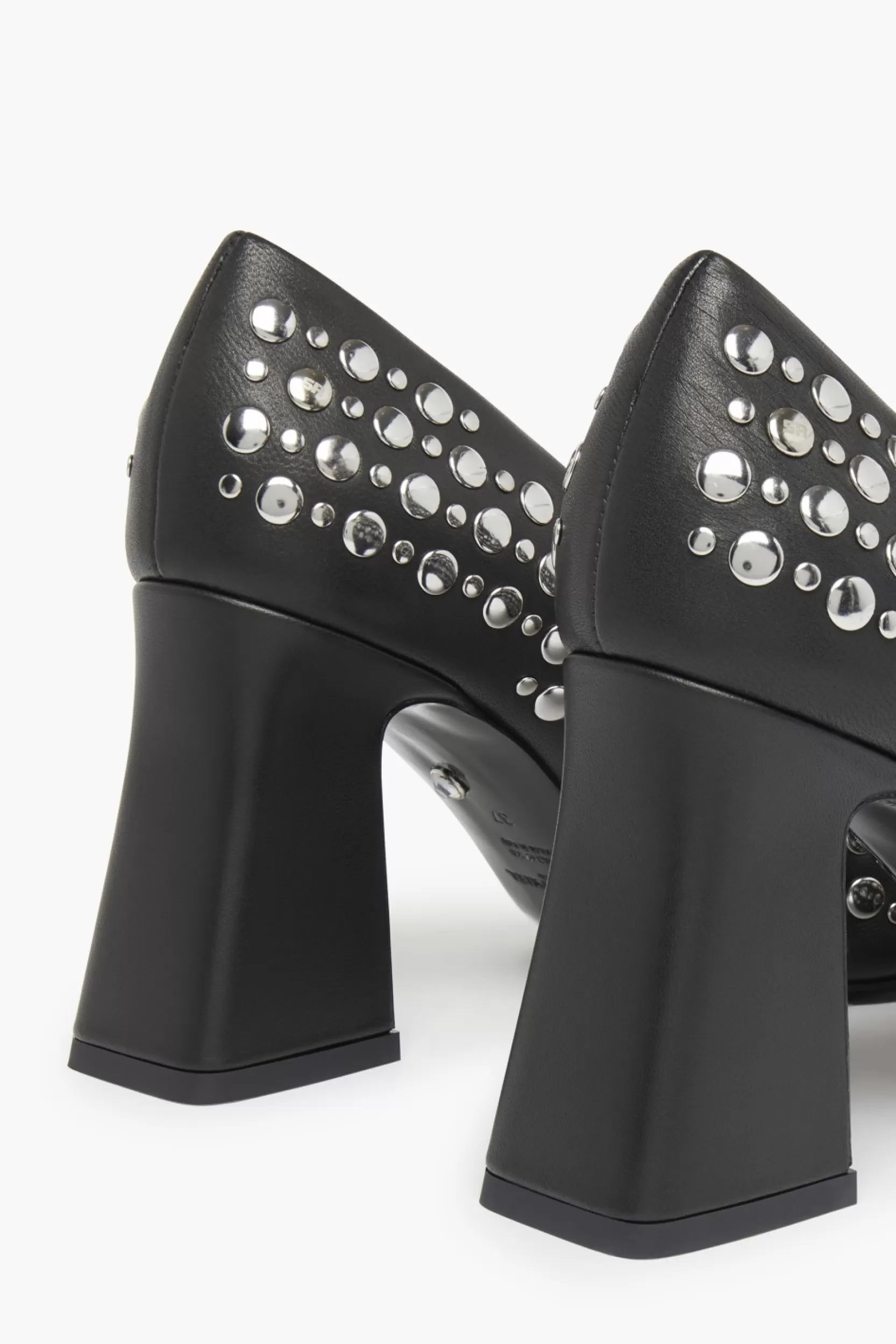 Sonia Rykiel Escarpins En Cuir Noir A Clous Noir / Noir Sale