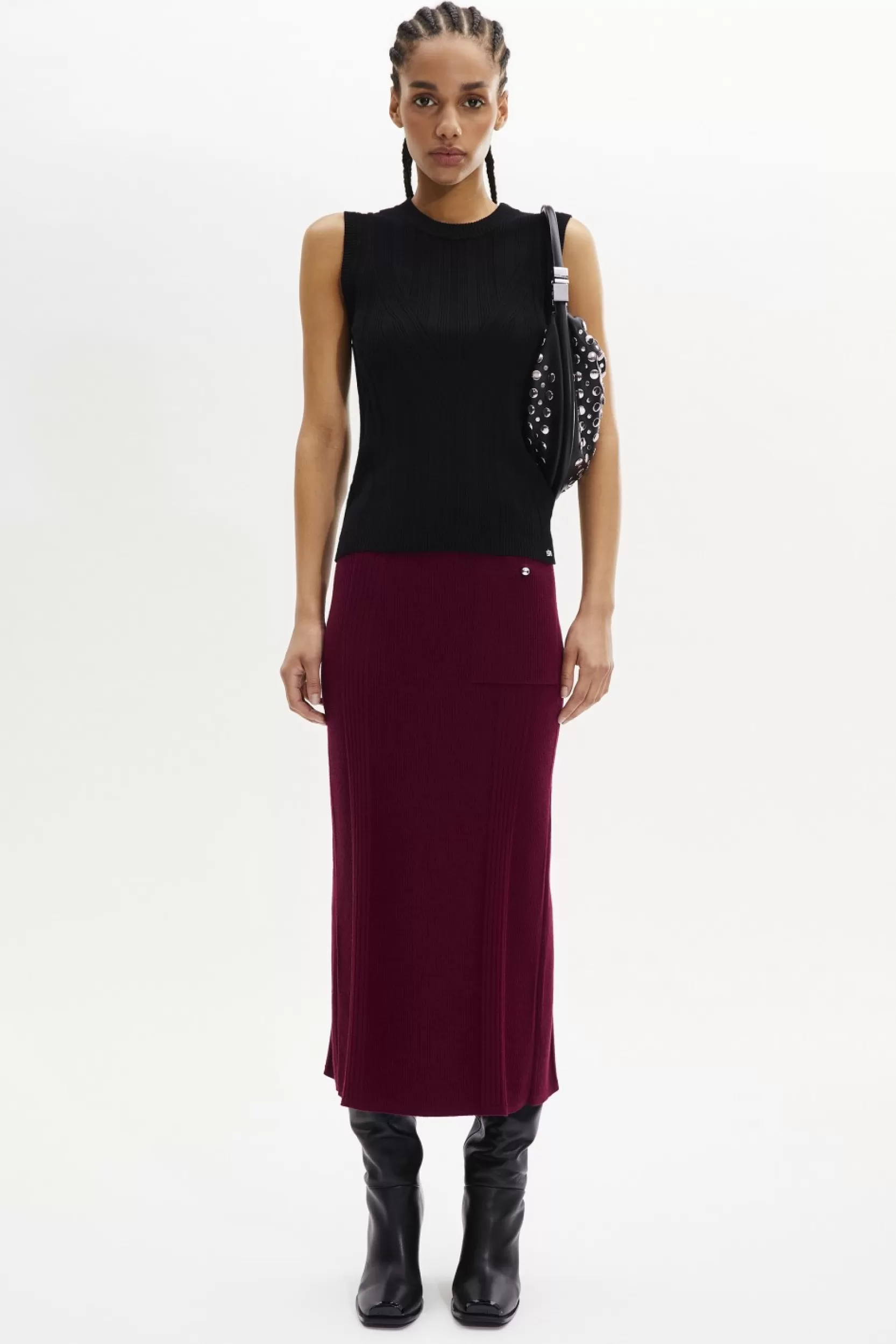 Sonia Rykiel Jupe Taille Haute Bordeaux / Rouge Best