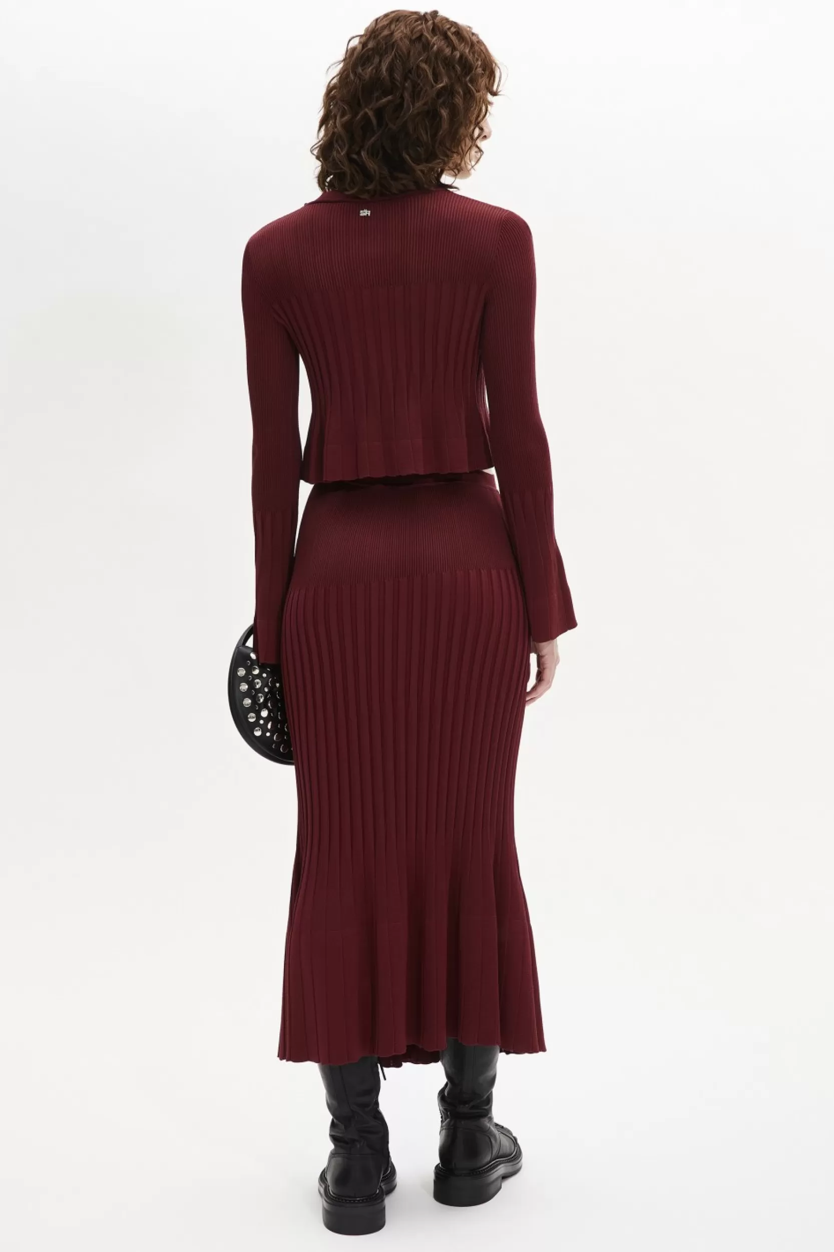 Sonia Rykiel Jupe Taille Haute Elastiquee Bordeaux / Rouge Outlet