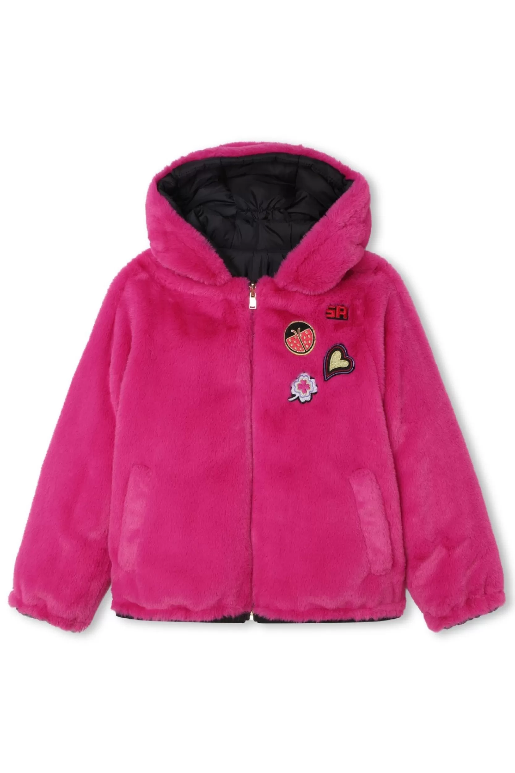 Sonia Rykiel Manteau Reversible A Capuche Fuchsia / Violet Cheap