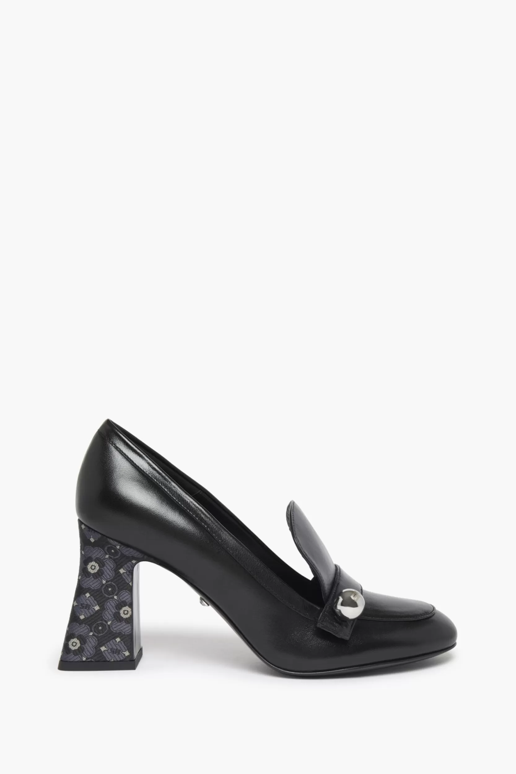 Sonia Rykiel Mocassins En Cuir Metallise Noir Noir / Noir Hot