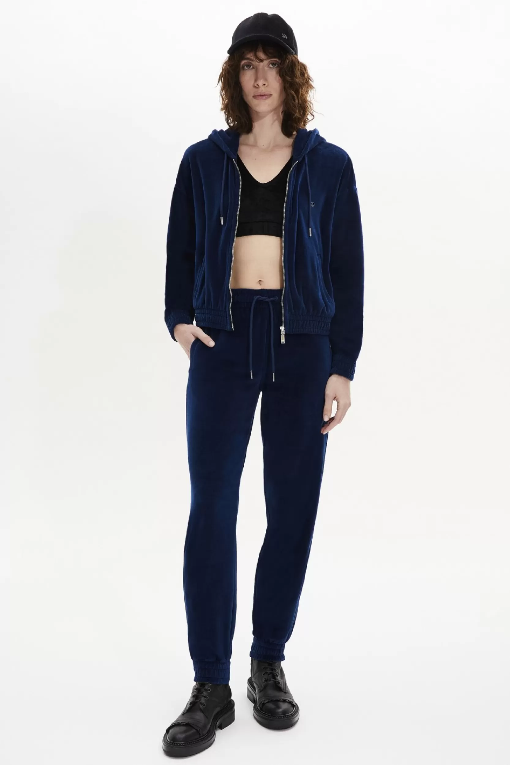 Sonia Rykiel Pantalon De Jogging En Velours Bleu Canard / Bleu Best Sale