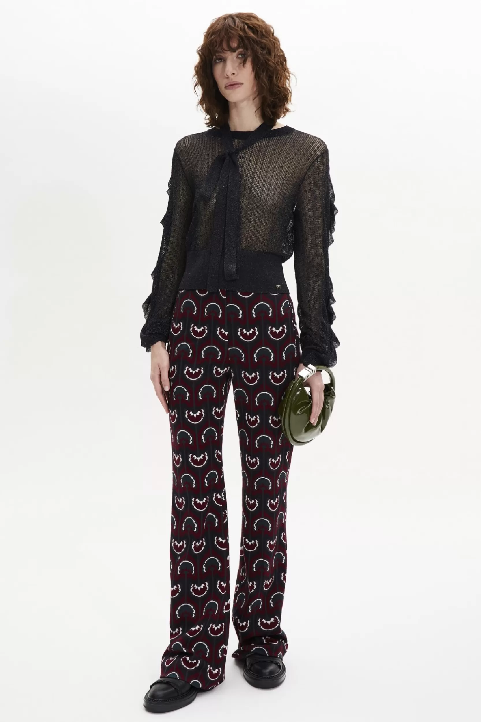 Sonia Rykiel Pantalon Imprime En Jersey Bordeaux / Rouge Shop