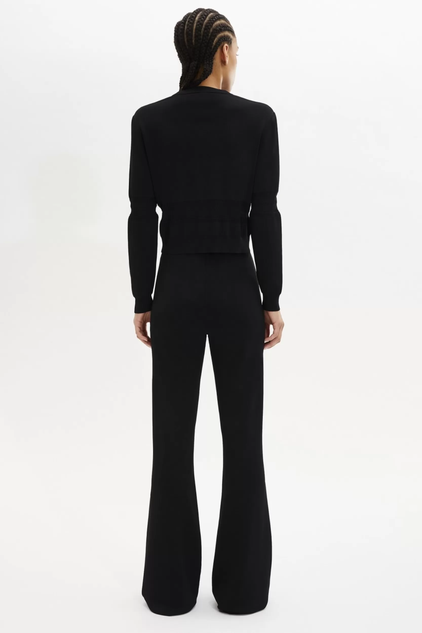 Sonia Rykiel Pantalon Taille Haute Coupe Flare Noir / Noir Shop