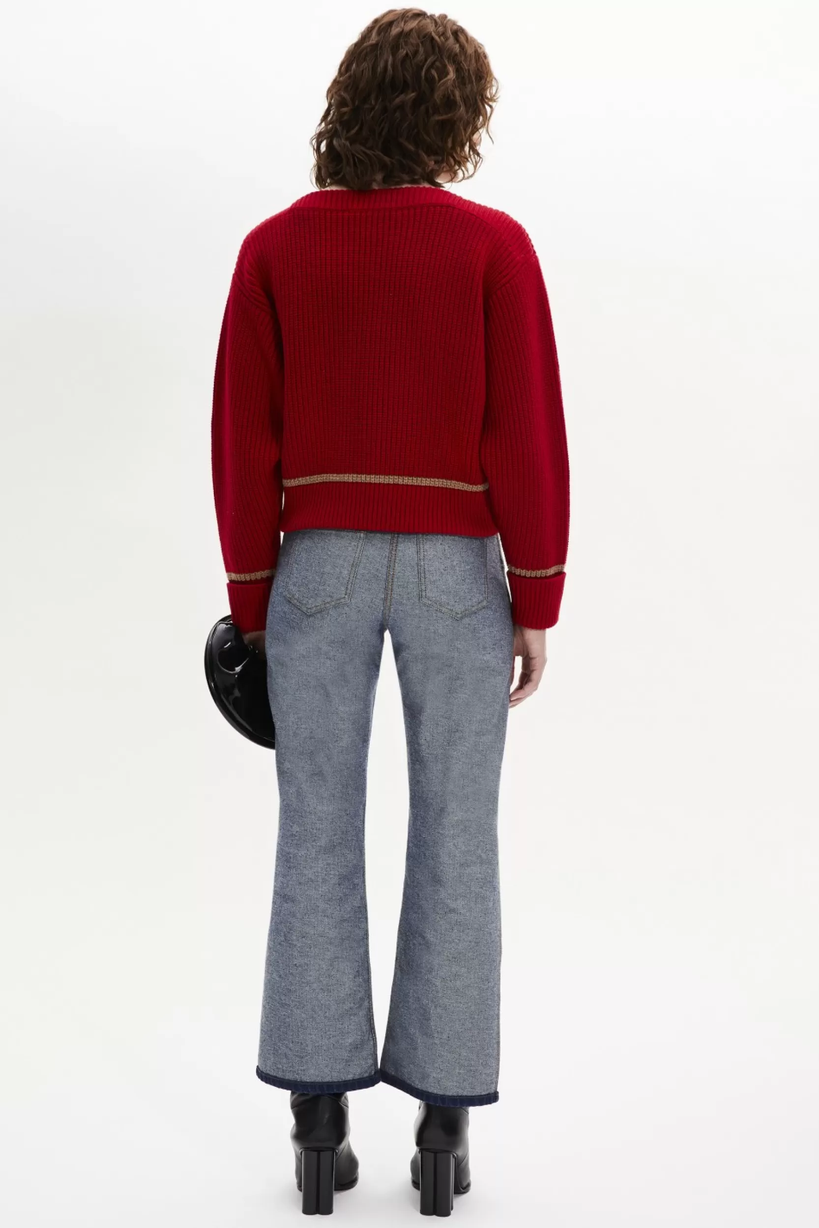 Sonia Rykiel Pull Col Bateau A Manches Longues Coudees Rouge / Rouge Clearance