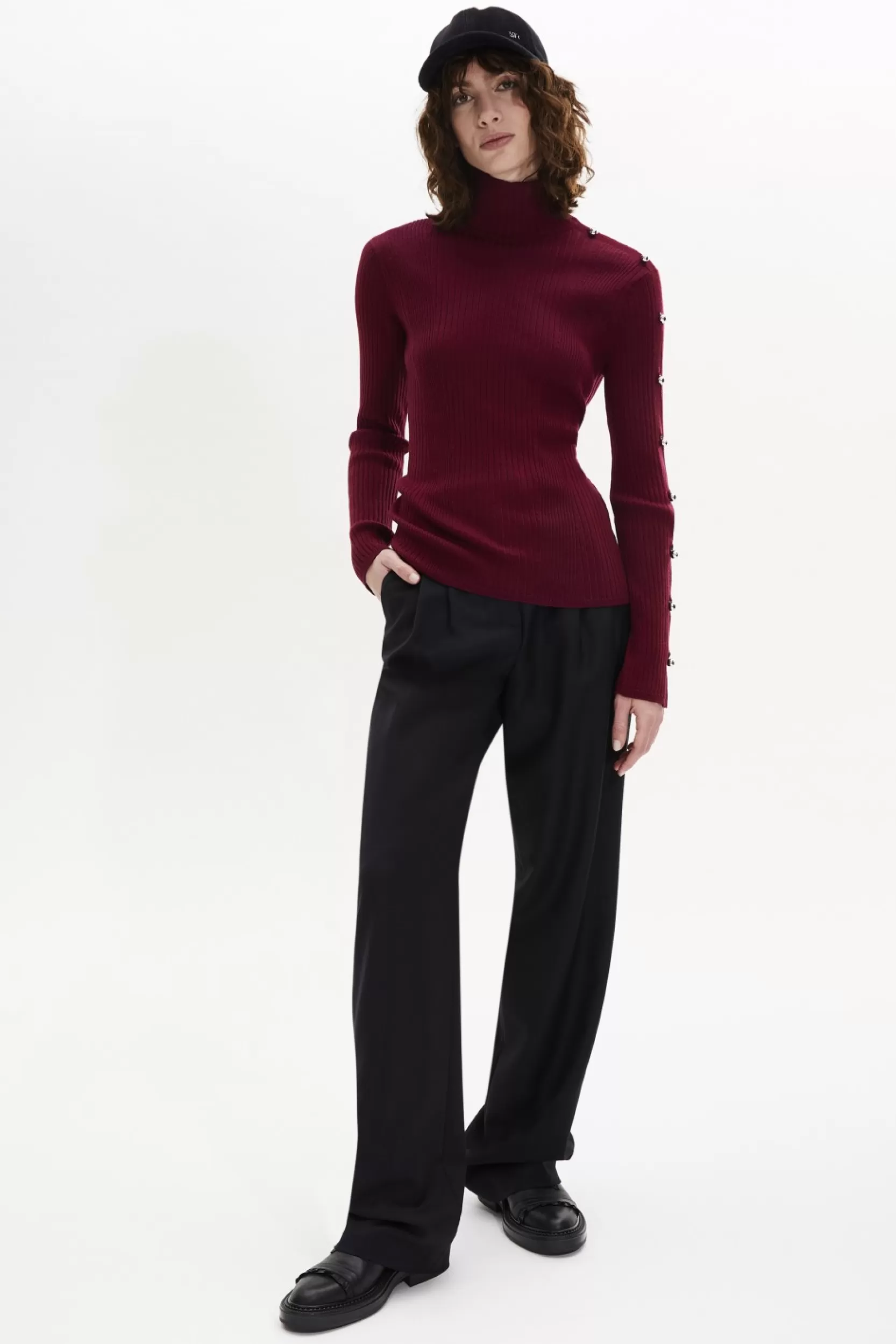 Sonia Rykiel Pull Col Roule A Manches Longues Bordeaux / Rouge Fashion