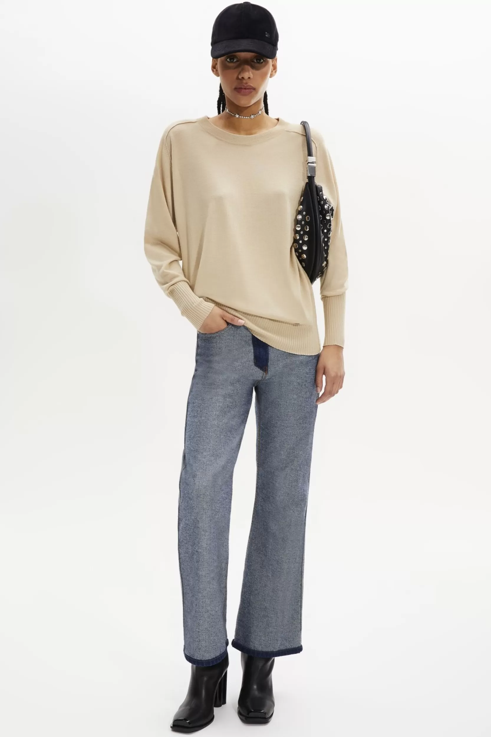 Sonia Rykiel Pull En Merino Et Soie Sable / Beige Shop