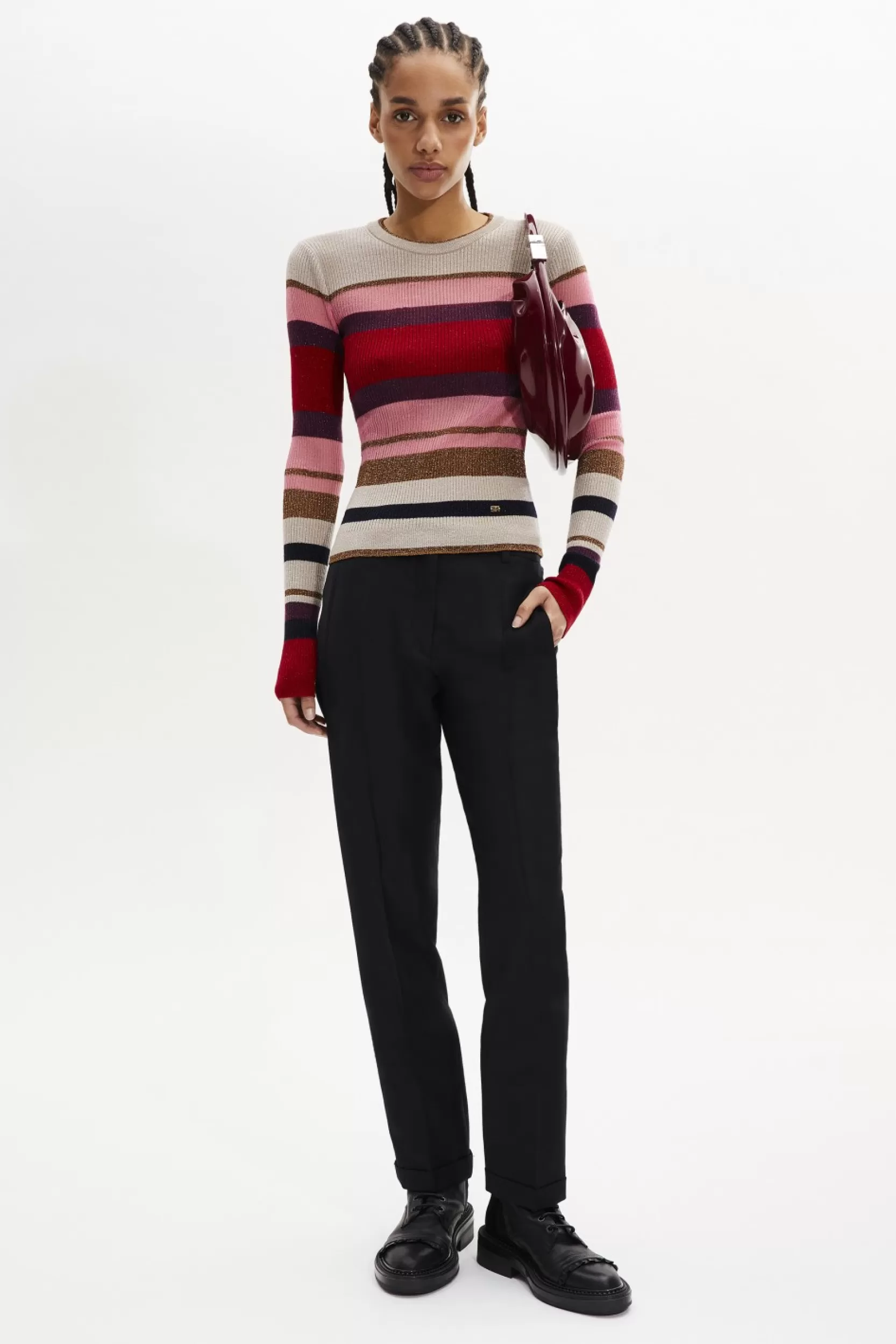 Sonia Rykiel Pull Manches Longues A Rayures En Laine Et Lurex Multico Raye / Multi Best Sale