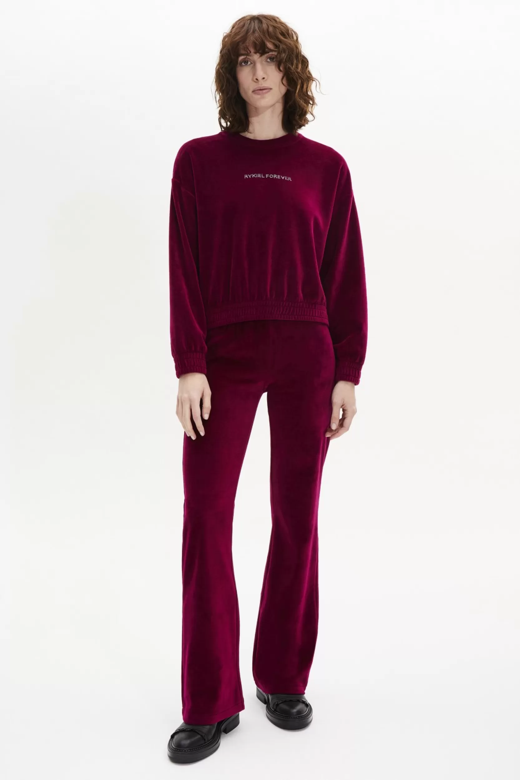 Sonia Rykiel Pull Manches Longues En Velours Framboise / Rose Flash Sale