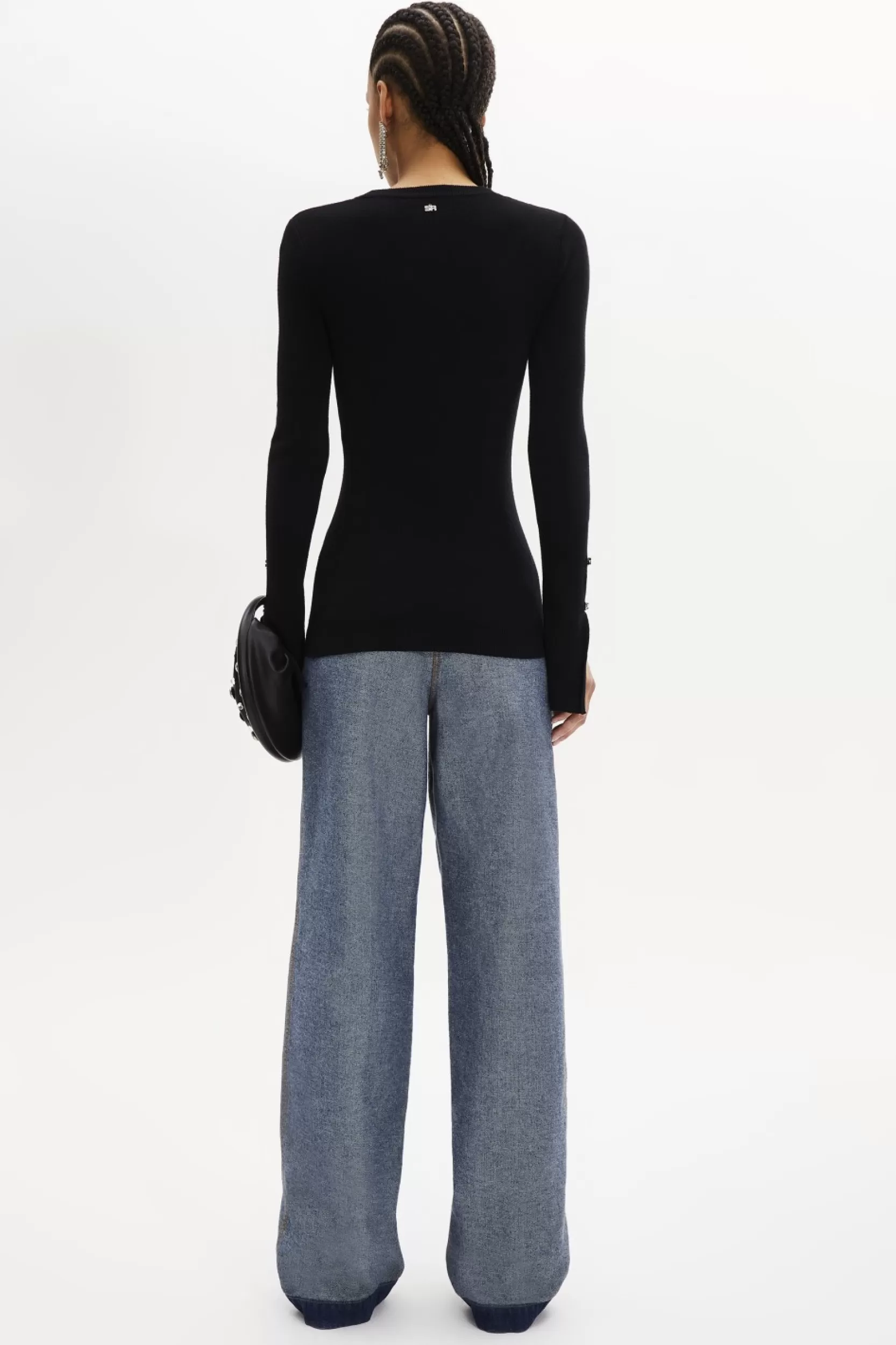 Sonia Rykiel Pull Manches Longues En Viscose Noir / Noir Outlet