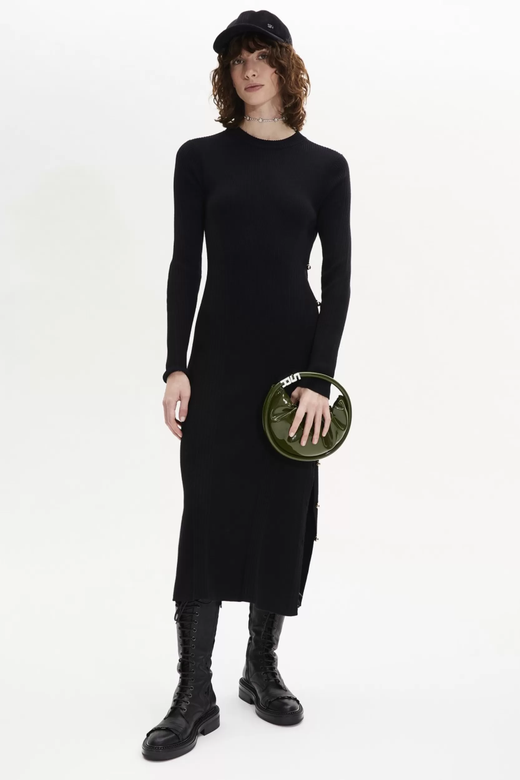 Sonia Rykiel Robe Col Rond A Manches Longues Noir / Noir Discount