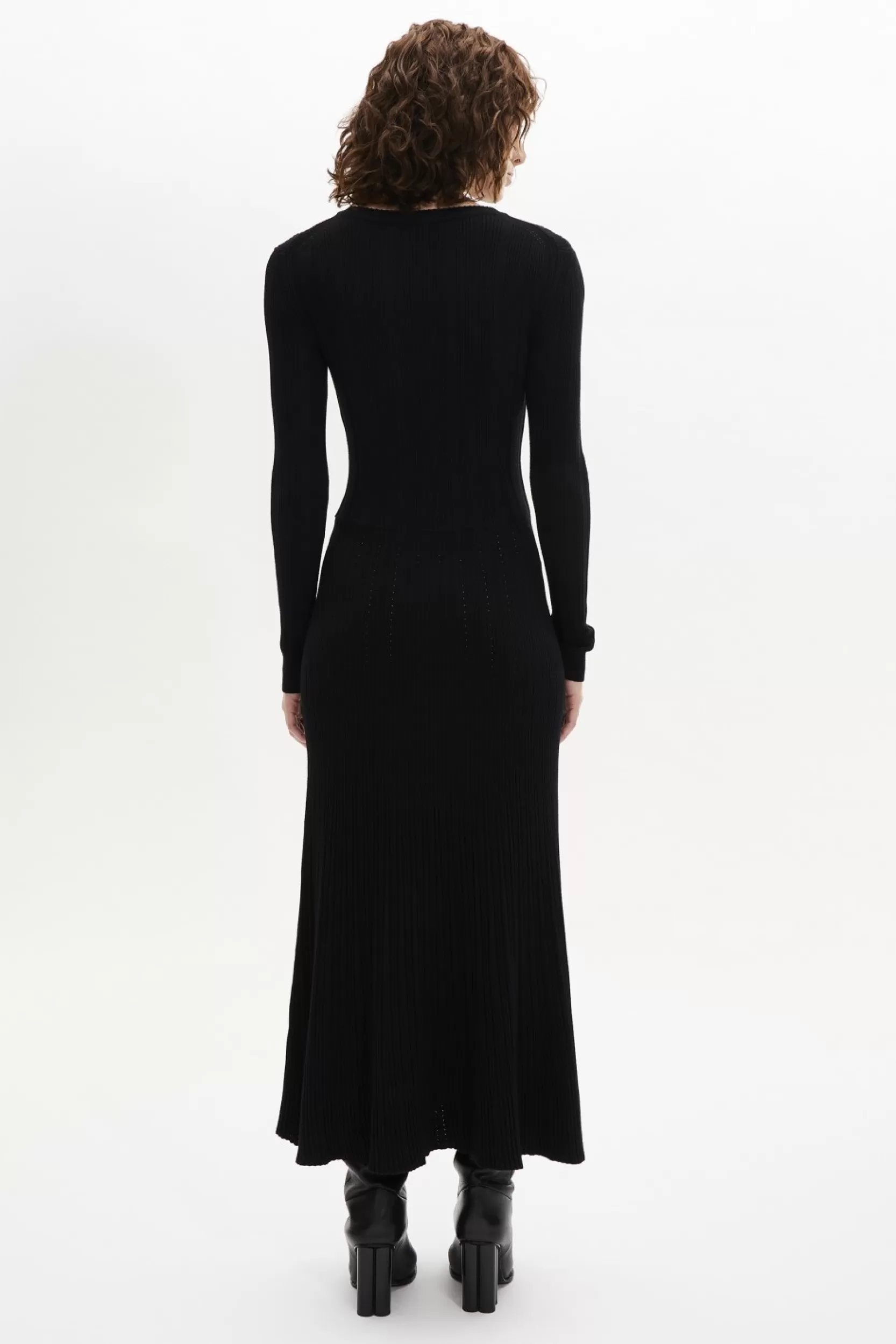 Sonia Rykiel Robe Col Rond A Manches Longues Noir / Noir Best