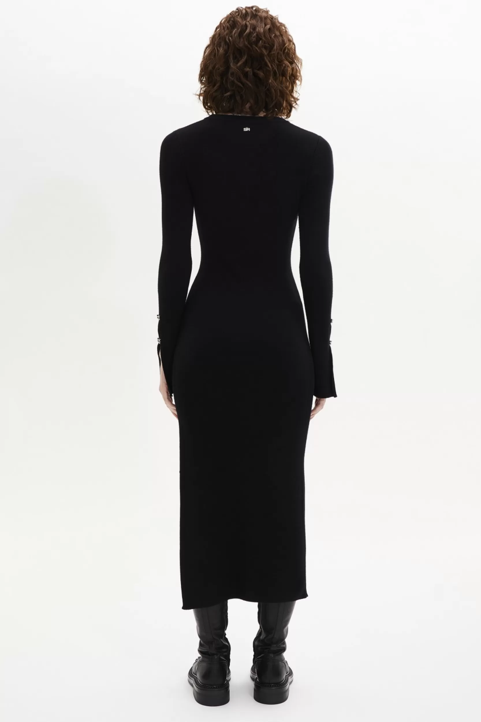 Sonia Rykiel Robe Manches Longues En Viscose Noir / Noir Cheap