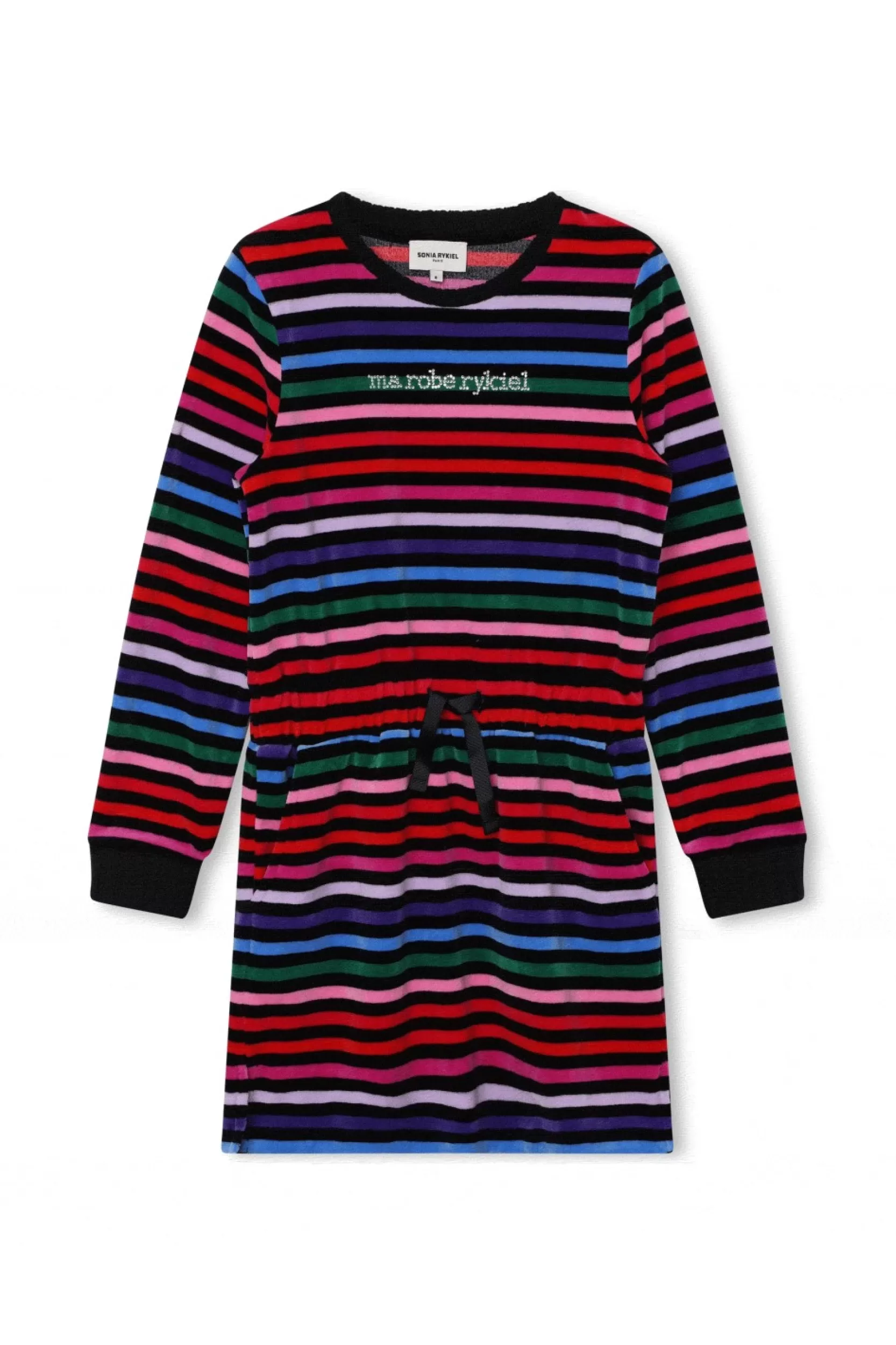 Sonia Rykiel Robe Rayee Multicolore Velours Multico Raye / Multi Best Sale