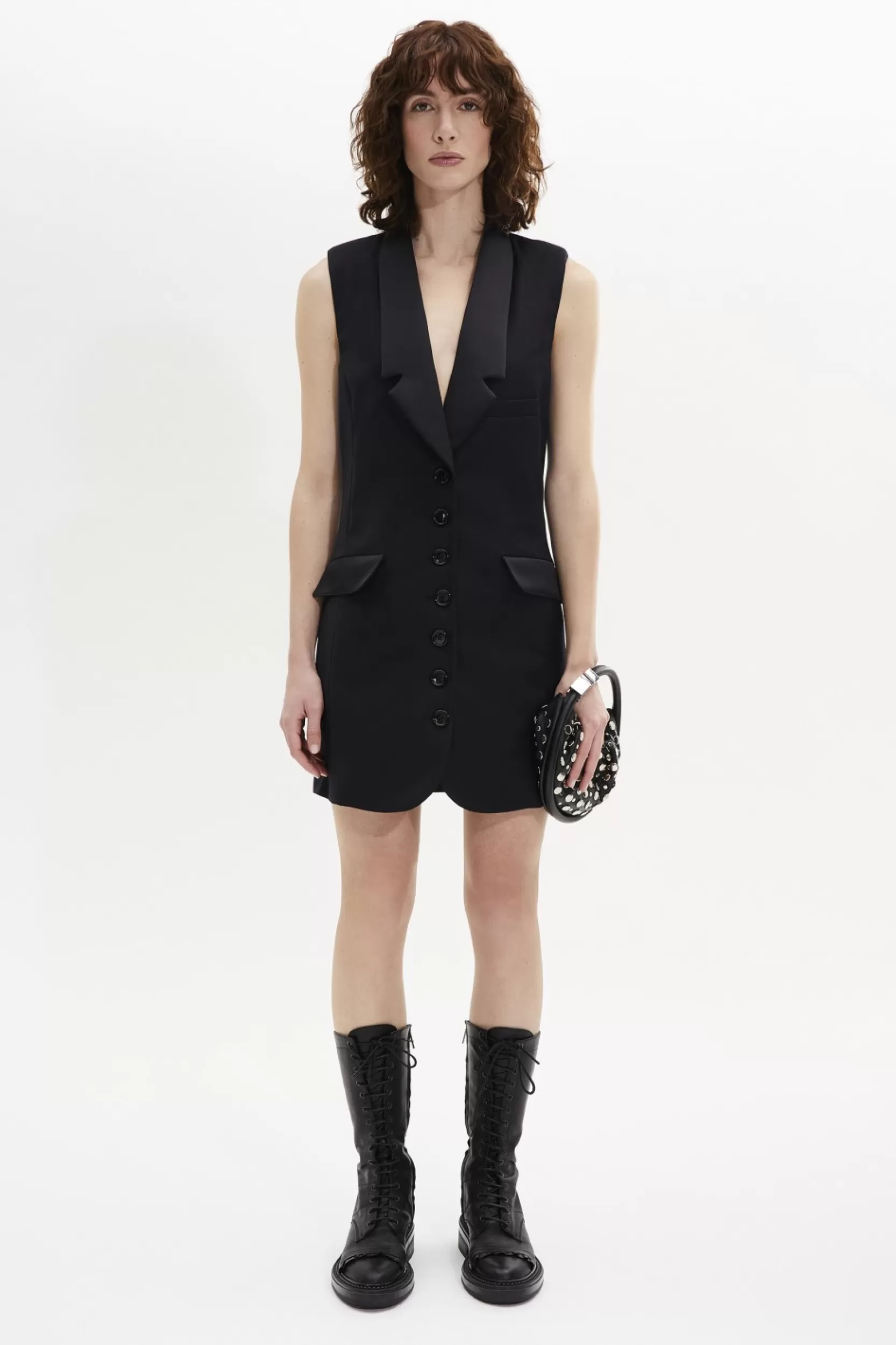 Sonia Rykiel Robe Tailleur Sans Manches En Laine Froide Noir / Noir Fashion