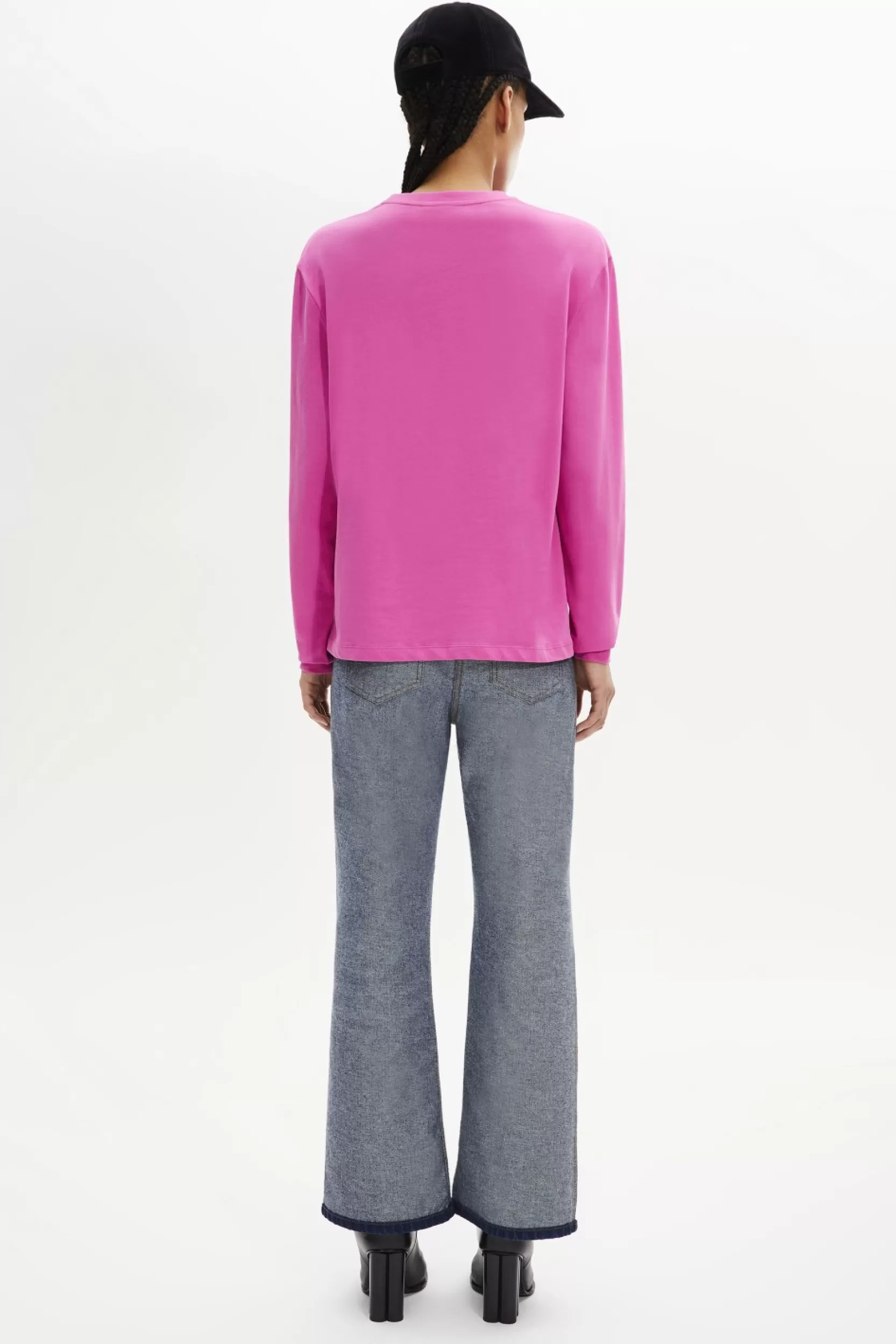 Sonia Rykiel T-Shirt Col Rond Manches Longues Rose / Rose Sale